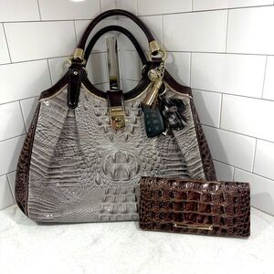 Brahmin Croc Satchel & Wallet Set — Effortless Luxury 🛍️